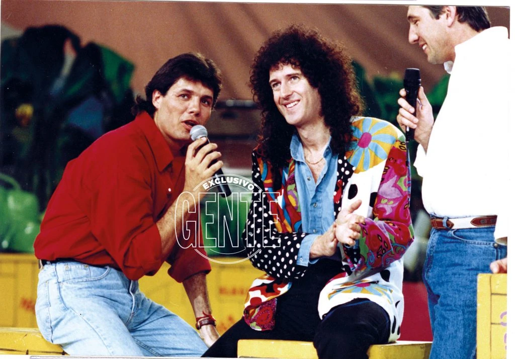 Con Brian May en 1992.