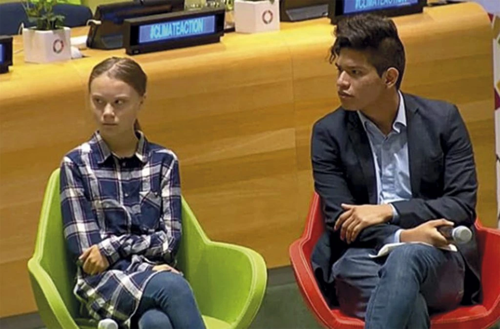 Bruno Rodríguez y Greta Thunberg, en la ONU.