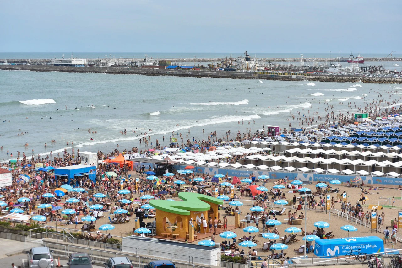 Playa Movistar, el spot preferido en Mar del Plata. 