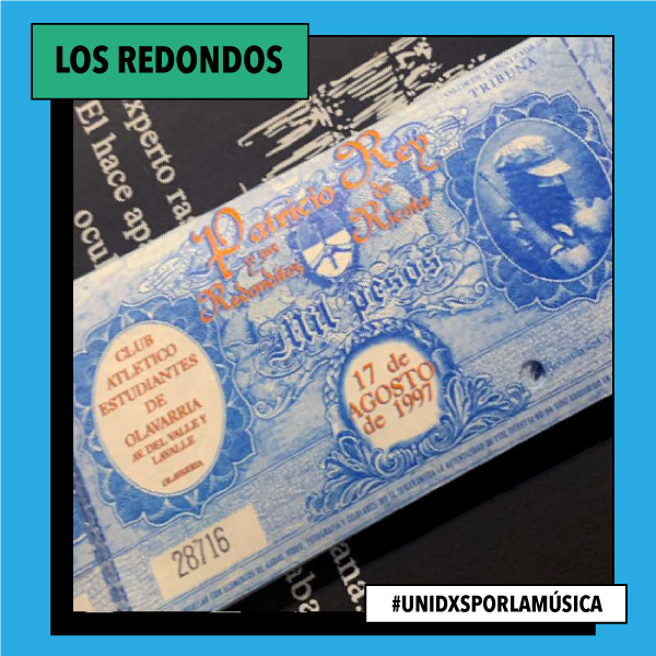 Entre los objetos en venta, hay entradas originales para un show de Los Redondos que debió suspenderse en 1997. 