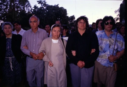 Martha Pelloni, hermana de la comunidad de las Carmelitas Misioneras Teresianas, encabezó las marchas del silencio.
