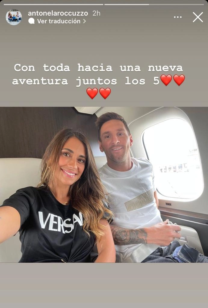 Antonela Rocuzzo compartió un mensaje en las redes con Messi rumbo a París