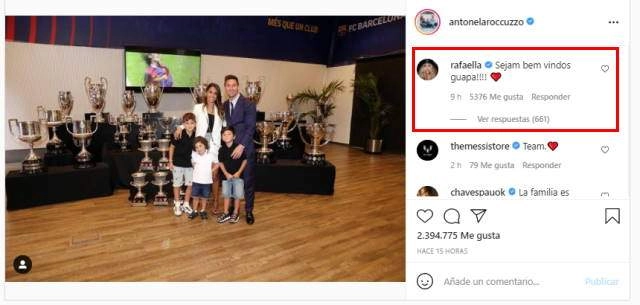 La hermana de Neymar dejó un mensaje en la publicación de Antonella a Messi en la que le dio al bienvenida al PSG