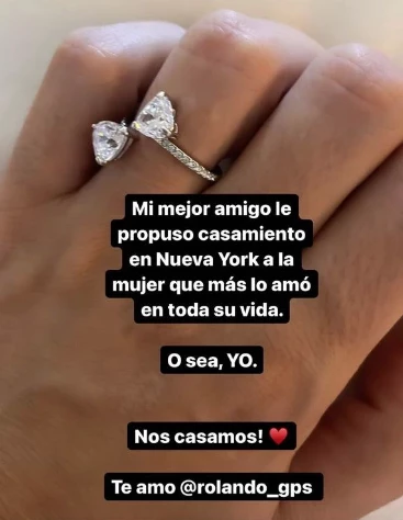 El anillo que le regaló Rolando Graña a Giselle Kruger. 