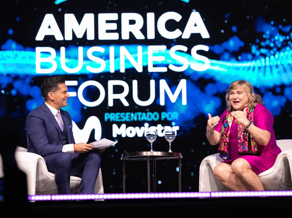 Ismael Cala y María Noel Vaeza en America Business Forum 2022