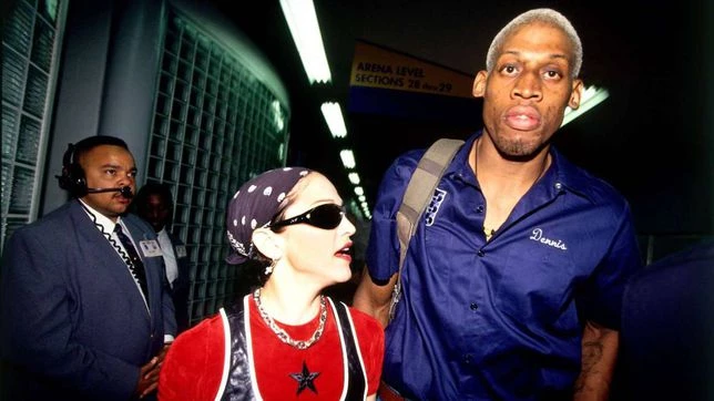 Madonna y Dennis Rodman. Foto archivo. 