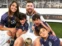 Lio Messi y Antonela Rocuzzo junto a sus hijos.