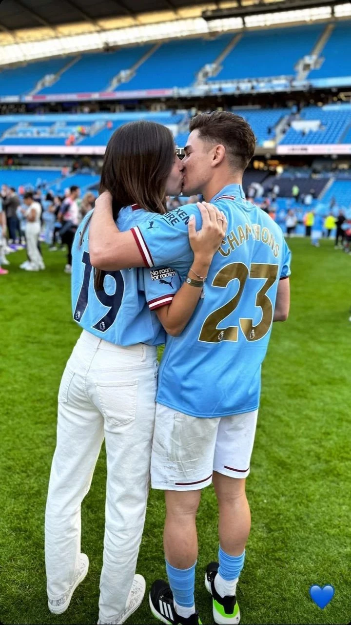 El romántico festejo de Julián Álvarez con su novia