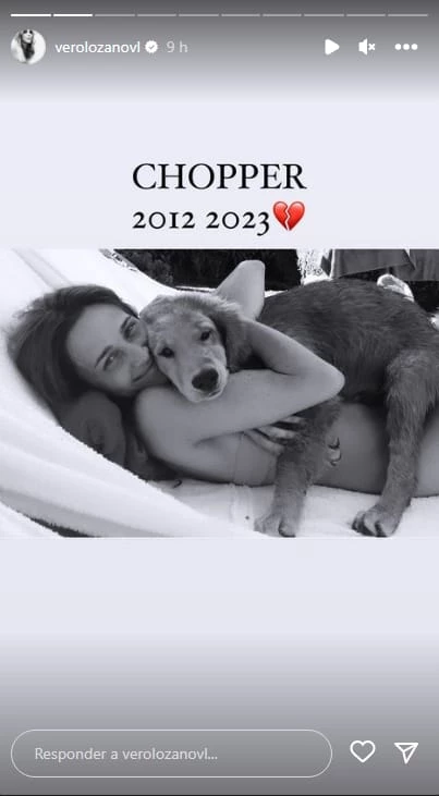 Vero Lozano and her dog.  Photo screenshot. 
