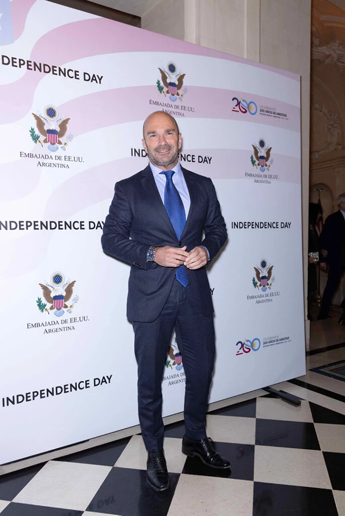 El embajador de la Unión Europea, Amador Sánchez Rico, en los festejos por el 247º aniversario de la independencia de Estados Unidos