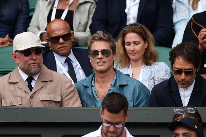 Brad Pitt durante la final masculina de Wimbledon. Foto archivo