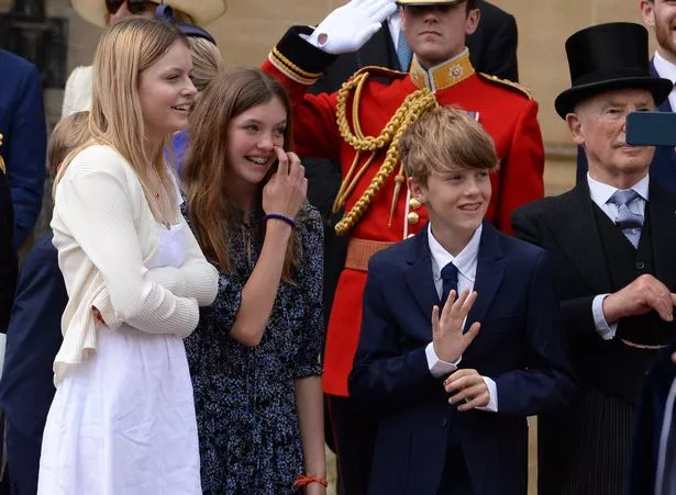 Los nietos de Camilla en la ceremonia de la Jarretera en el Castillo de Windsor el año pasado