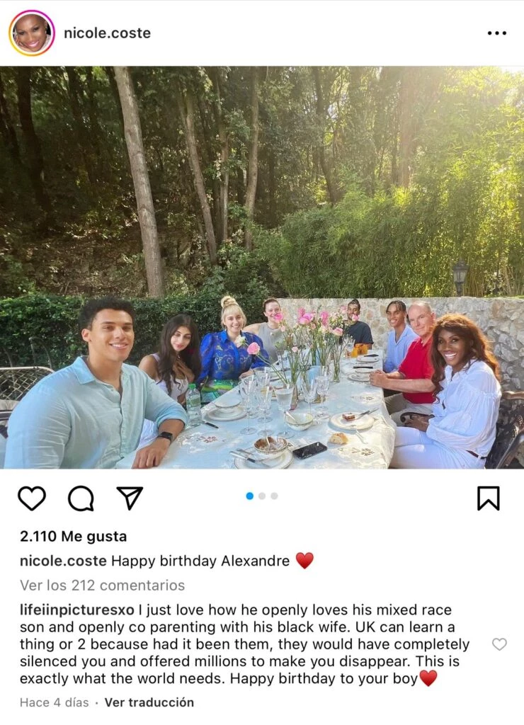 El posteo de Nicole Coste por la celebración del cumpleaños de Alexandre Grimaldi con la presencia de Alberto de Mónaco. 