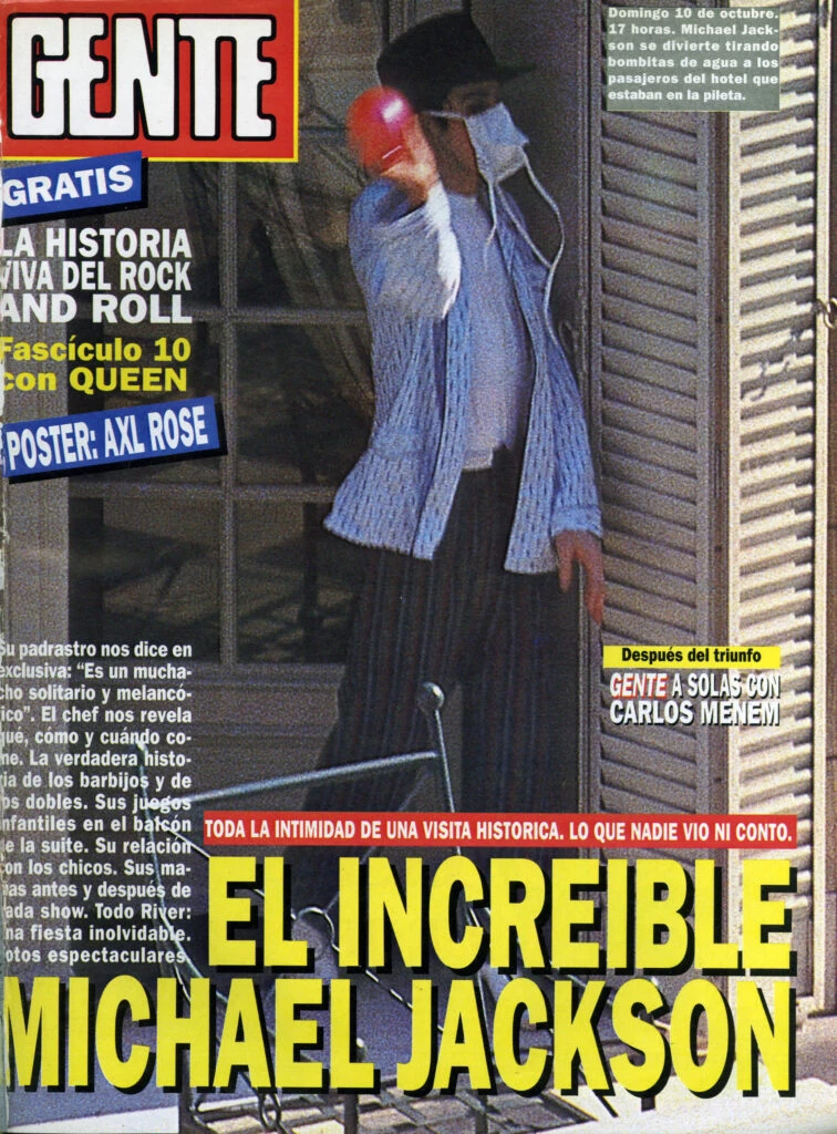 Michael Jackson en la portada de revista GENTE de octubre de 1993.