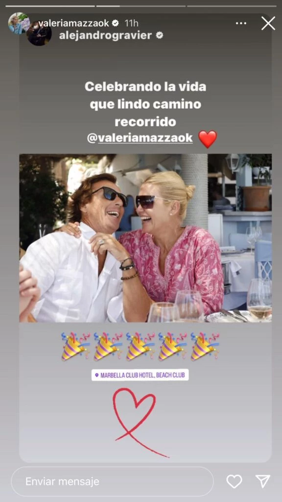 Así fue el festejo de Alejandro Gravier, el esposo de Valeria Mazza. Foto redes sociales. 